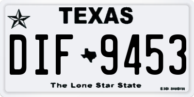 TX license plate DIF9453