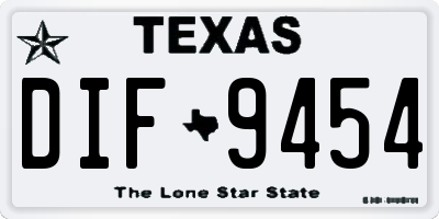 TX license plate DIF9454