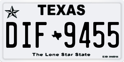 TX license plate DIF9455
