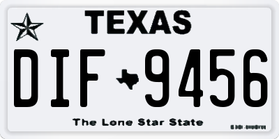 TX license plate DIF9456