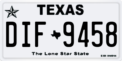 TX license plate DIF9458