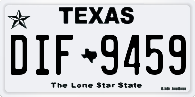 TX license plate DIF9459