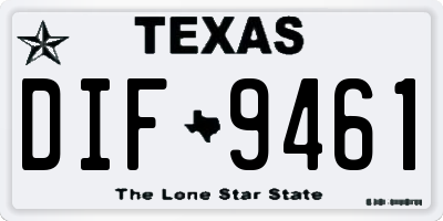 TX license plate DIF9461