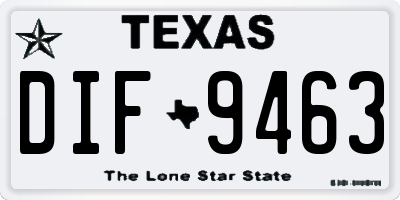 TX license plate DIF9463