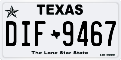 TX license plate DIF9467