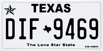 TX license plate DIF9469