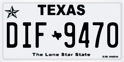 TX license plate DIF9470