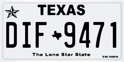 TX license plate DIF9471