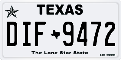 TX license plate DIF9472
