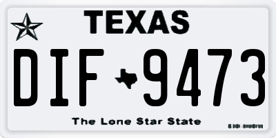 TX license plate DIF9473