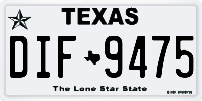 TX license plate DIF9475