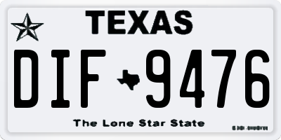 TX license plate DIF9476