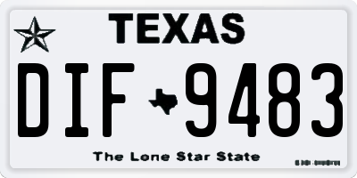 TX license plate DIF9483