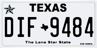TX license plate DIF9484