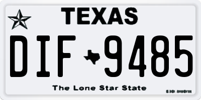 TX license plate DIF9485