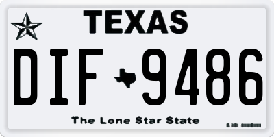 TX license plate DIF9486