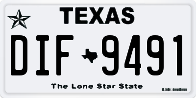 TX license plate DIF9491