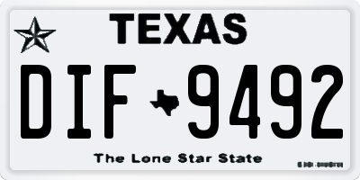 TX license plate DIF9492