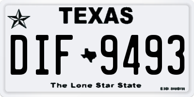 TX license plate DIF9493