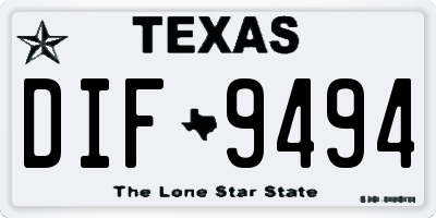 TX license plate DIF9494