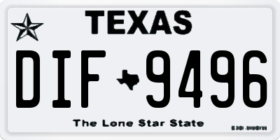 TX license plate DIF9496