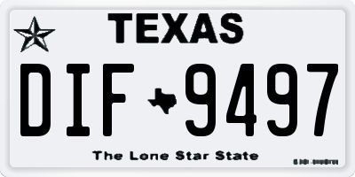 TX license plate DIF9497