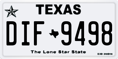 TX license plate DIF9498