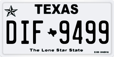 TX license plate DIF9499