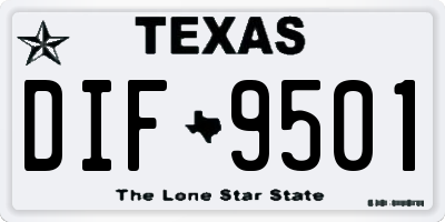 TX license plate DIF9501