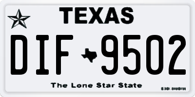 TX license plate DIF9502