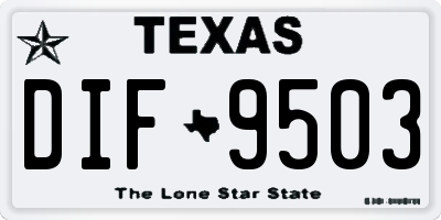 TX license plate DIF9503