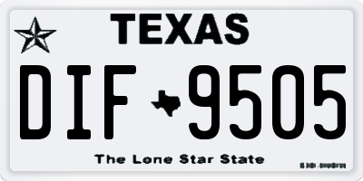 TX license plate DIF9505