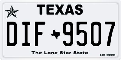 TX license plate DIF9507