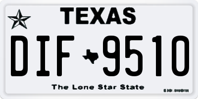 TX license plate DIF9510