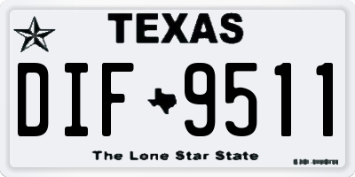 TX license plate DIF9511