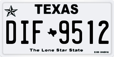 TX license plate DIF9512