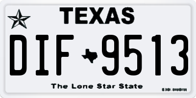 TX license plate DIF9513