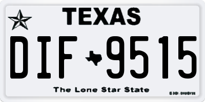 TX license plate DIF9515