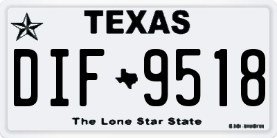 TX license plate DIF9518