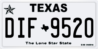 TX license plate DIF9520