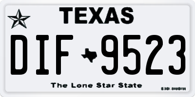 TX license plate DIF9523