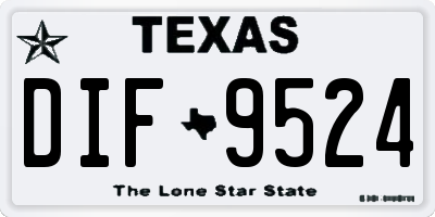 TX license plate DIF9524