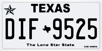 TX license plate DIF9525