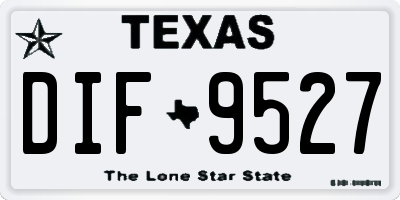 TX license plate DIF9527