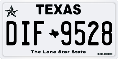 TX license plate DIF9528