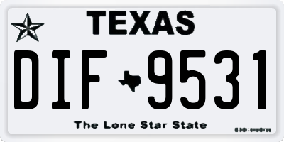 TX license plate DIF9531