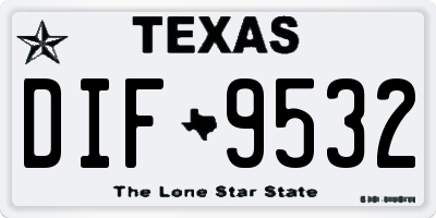 TX license plate DIF9532