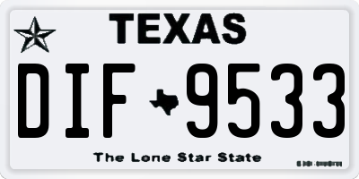 TX license plate DIF9533