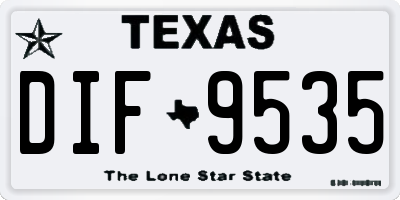 TX license plate DIF9535