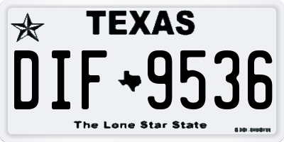 TX license plate DIF9536